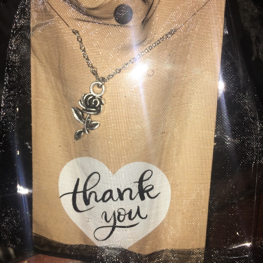 Rose charm necklace